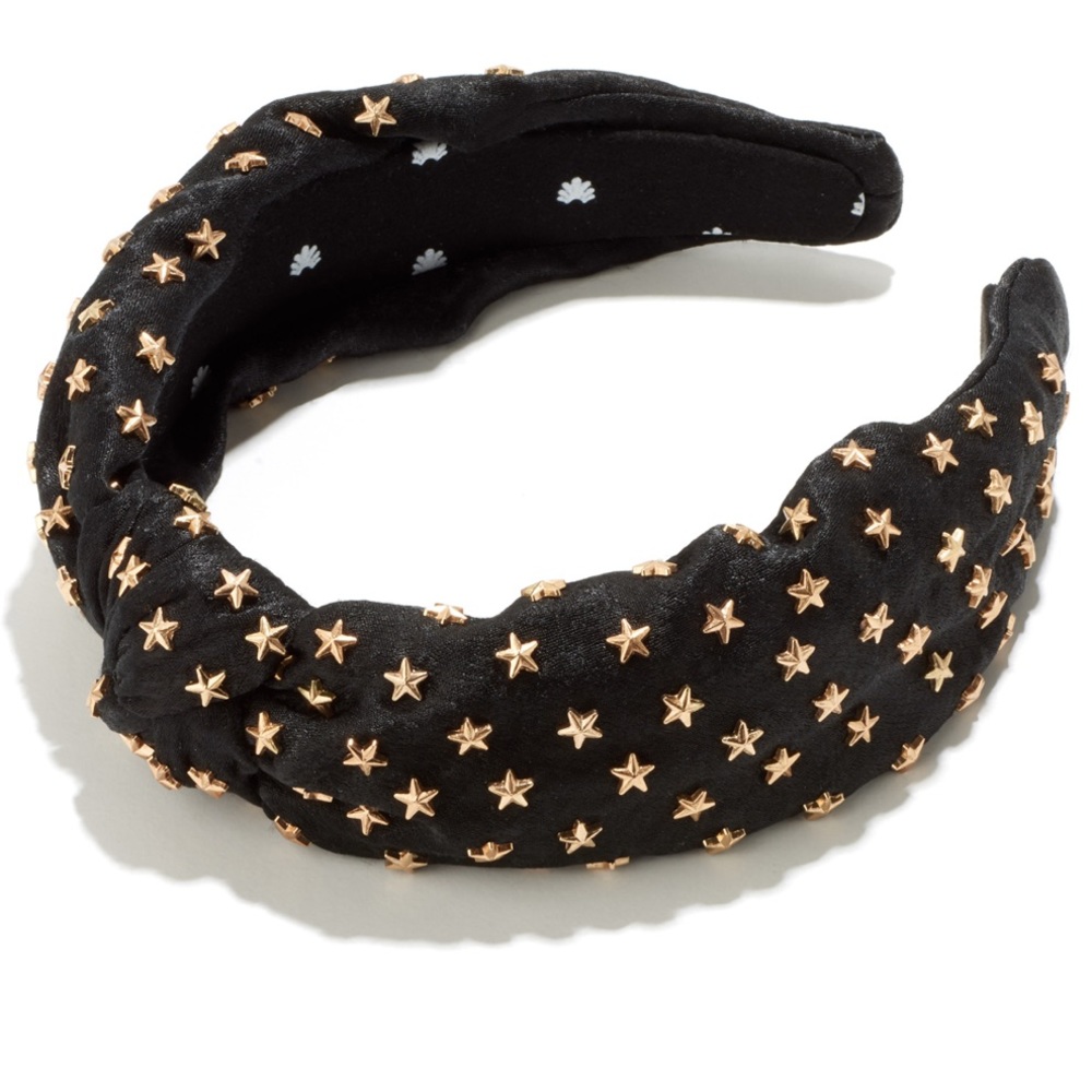 Lele Sadoughi Jet Star Studded Silk Headband